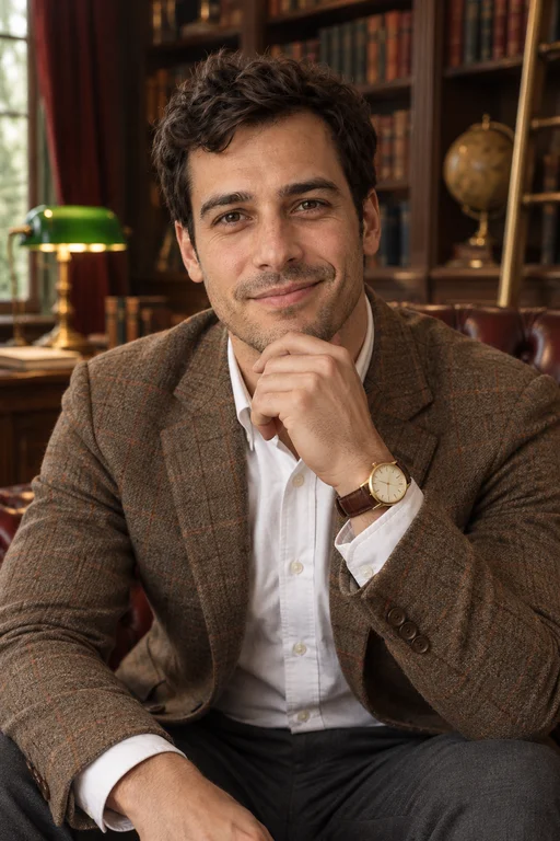 Oliver in the Private Library photoshoot