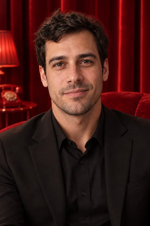 Oliver in the Red Room photoshoot