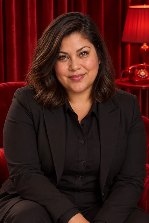 Maria in the Red Room photoshoot