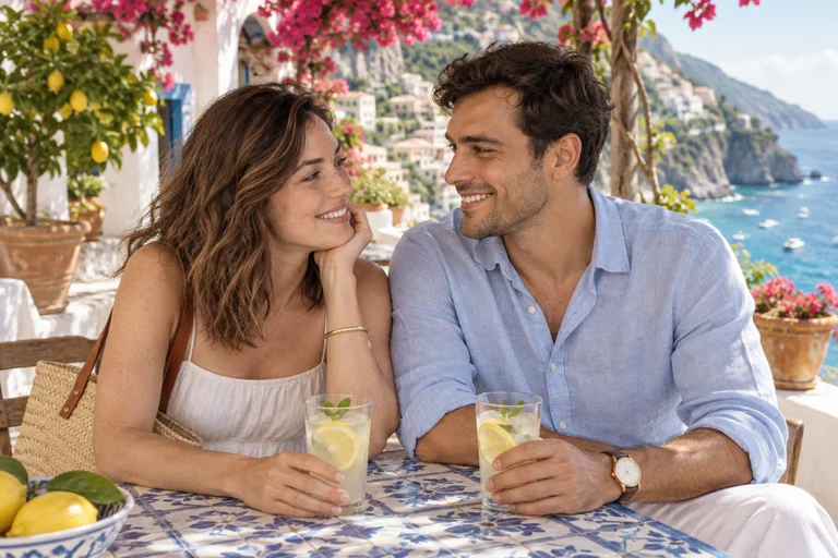 Laughing at the Table – Riviera Summer photoshoot