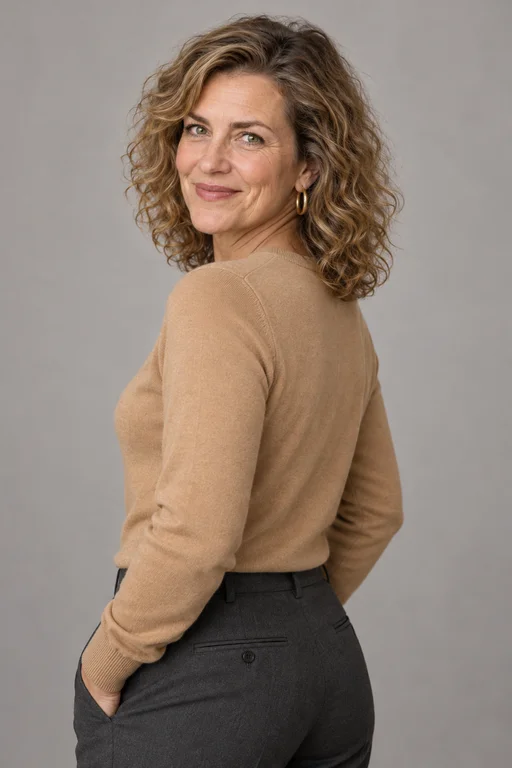 Über die Schulter – Fotoshooting Studio-Porträt