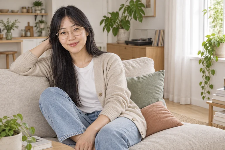 Leinensofa – Fotoshooting Sonntag zu Hause