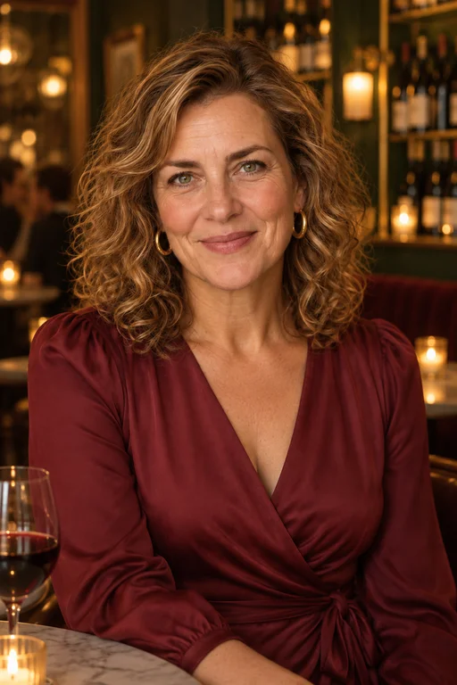 Laura in the Wine Bar Evening photoshoot