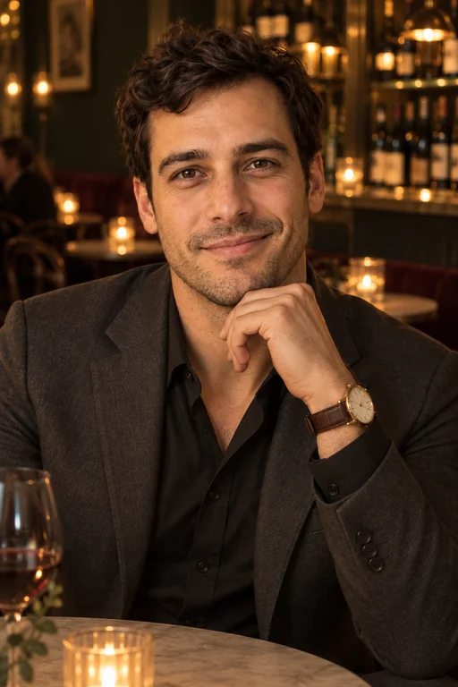 Nahaufnahme bei Kerzenlicht – Fotoshooting Abend in der Weinbar
