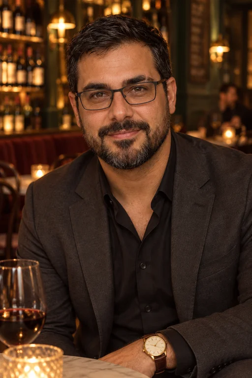 Rafael im Fotoshooting Abend in der Weinbar
