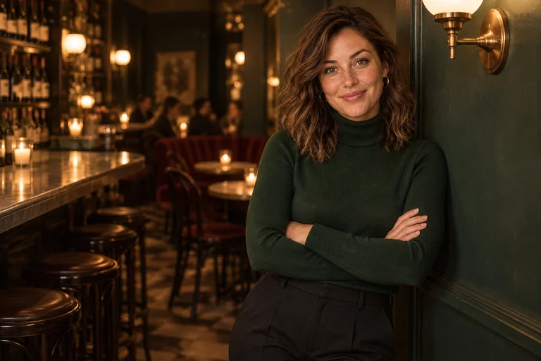 Sconce Lean – Wine Bar Evening photoshoot