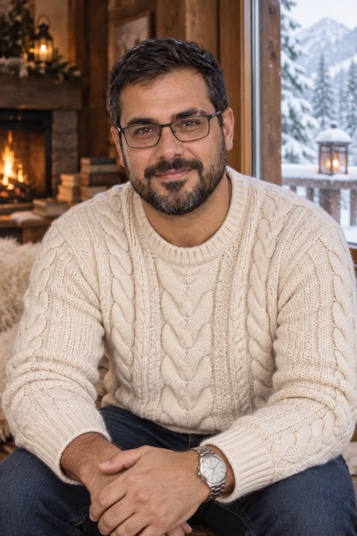 Rafael im Fotoshooting Winterchalet