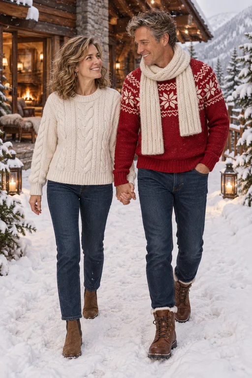 Walk in the Snow – Winter Chalet photoshoot