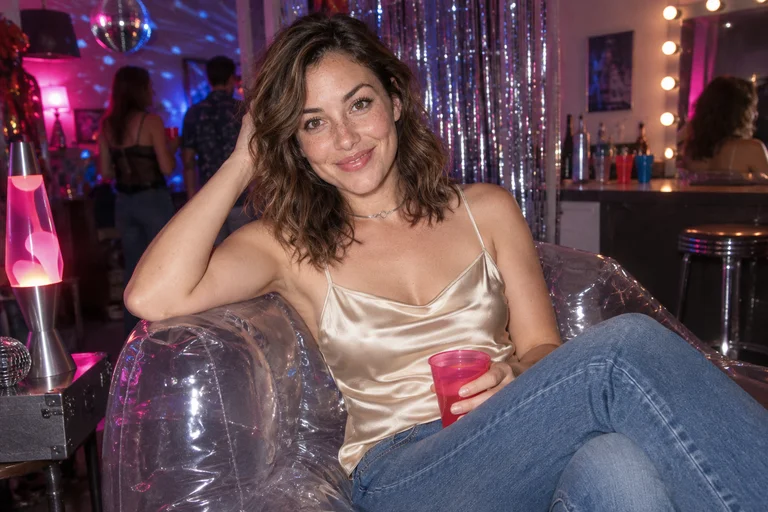 Aufblasbarer Sessel – Fotoshooting Y2K Party