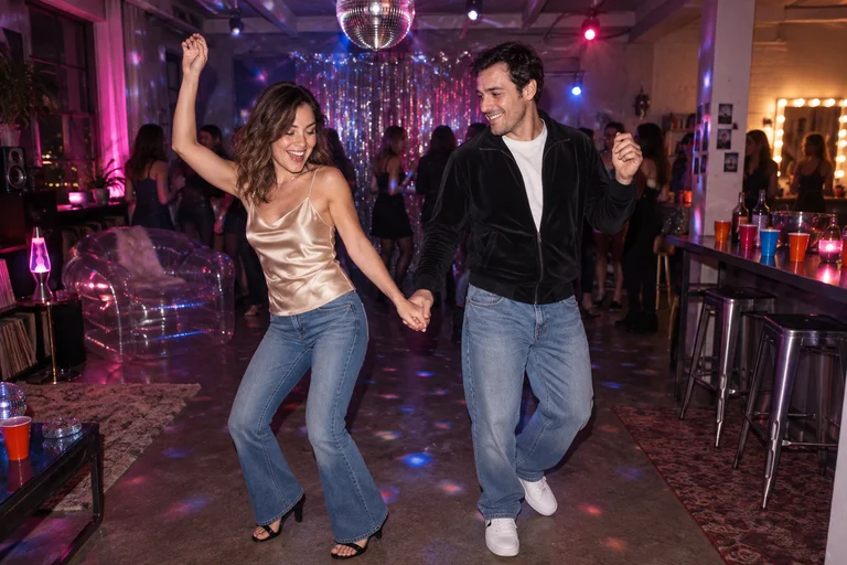 Dancing Under the Ball – Y2K Party photoshoot