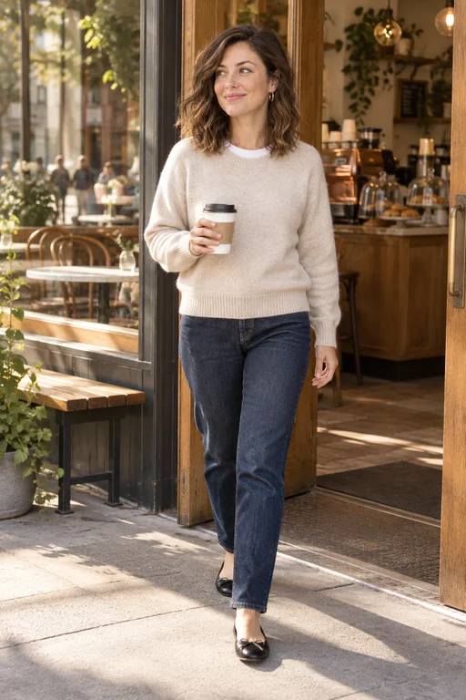 Soft Oatmeal – Café Morning photoshoot outfit