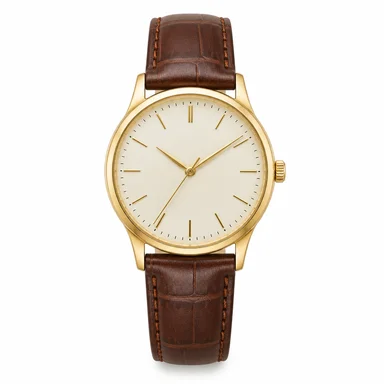 Leather watch · Gold